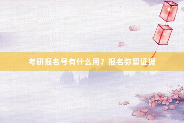 考研报名号有什么用？报名弥留证据