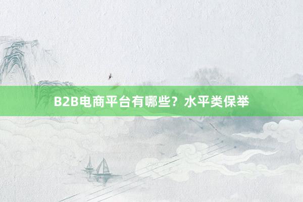 B2B电商平台有哪些？水平类保举